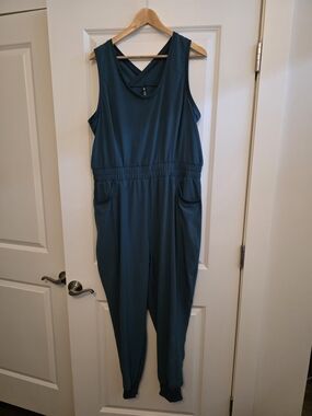 Kuhl Teal Sleeveless Jumpsuit with Elastic Waistband